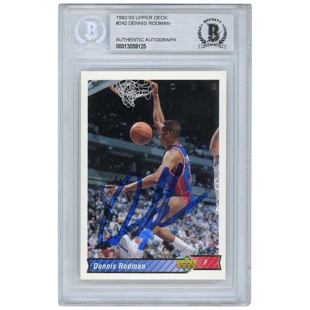 Dennis Rodman Detroit Pistons Autographed 1992-93 #242 Upper Deck Card