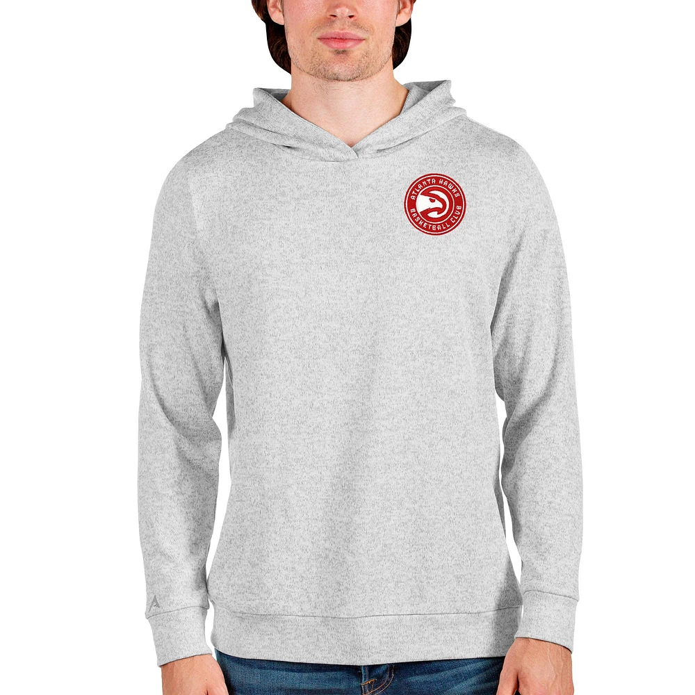 Men's Antigua Heathered Gray Atlanta Hawks Absolute Pullover Hoodie