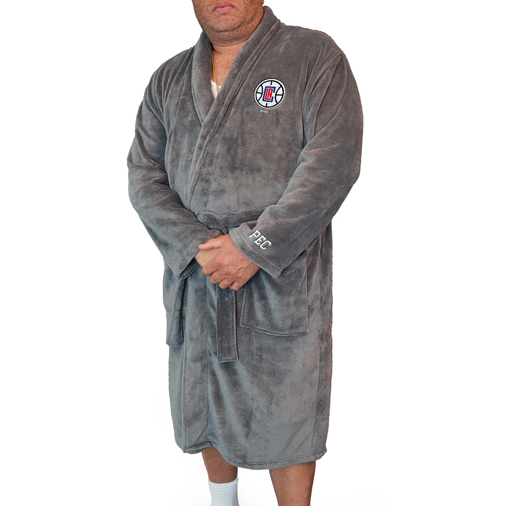 Men's ISlide Gray LA Clippers Personalized Boss Robe