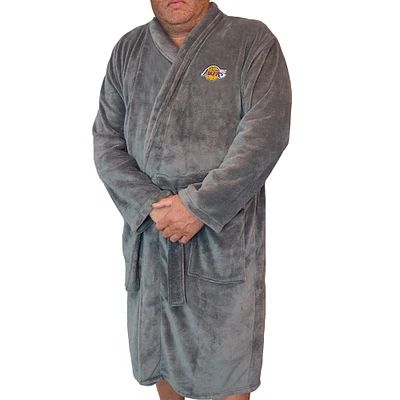 Men's ISlide Gray Los Angeles Lakers Personalized Boss Robe