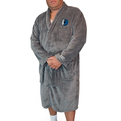 Men's ISlide Gray Dallas Mavericks Personalized Boss Robe