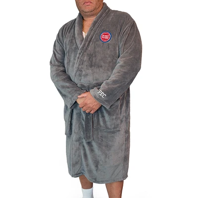 Men's ISlide Gray Detroit Pistons Personalized Boss Robe