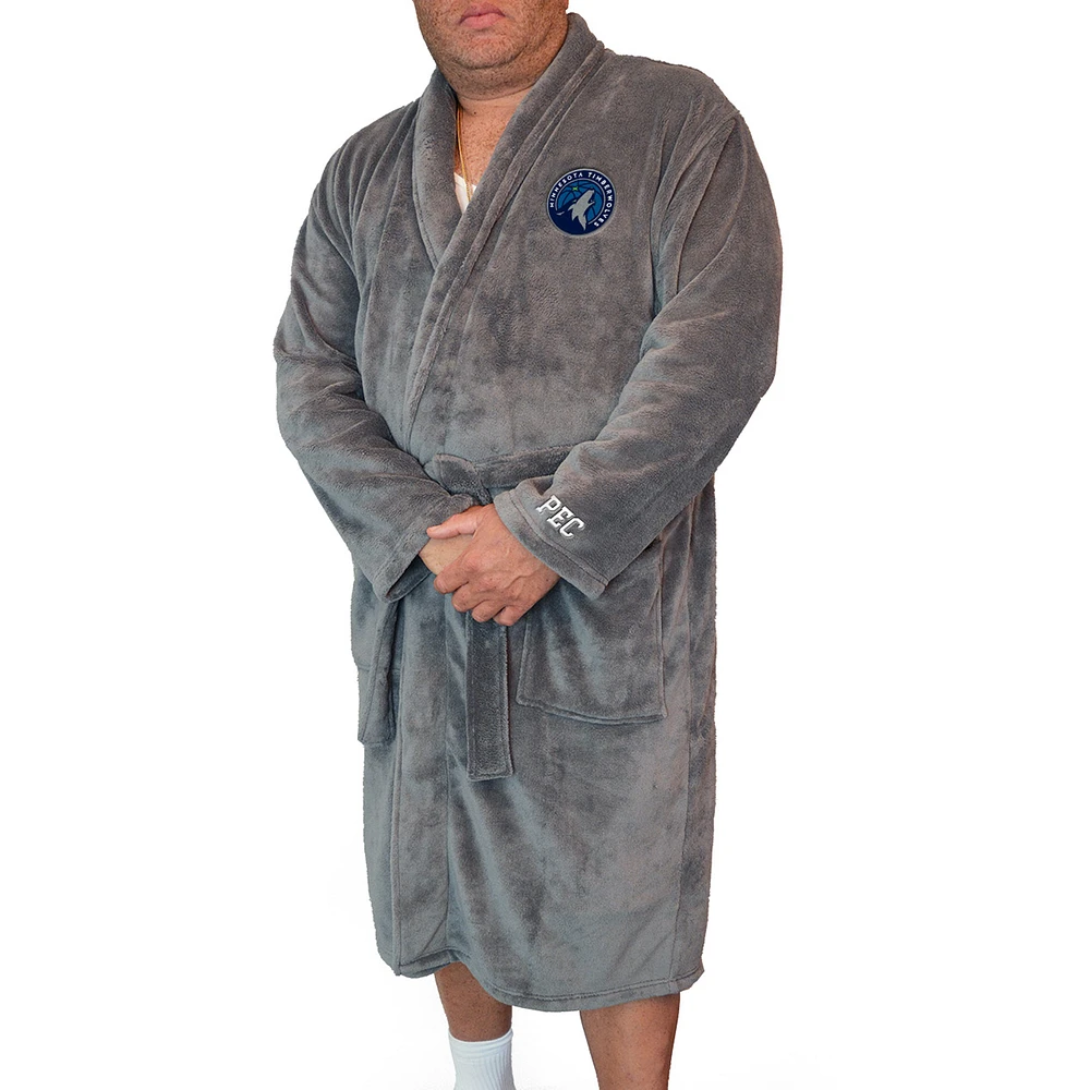 Men's ISlide Gray Minnesota Timberwolves Personalized Boss Robe