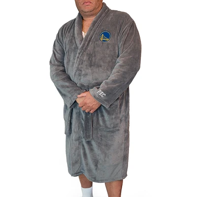 Men's ISlide Gray Golden State Warriors Personalized Boss Robe