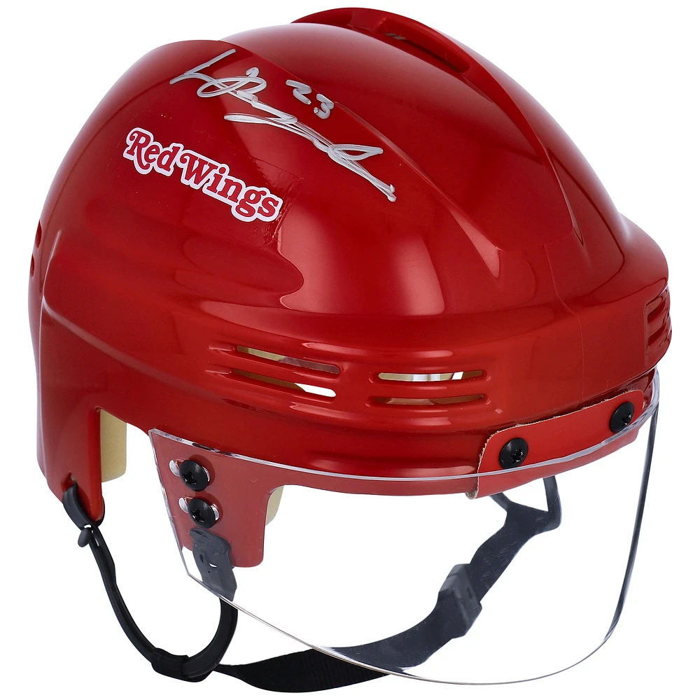 Lucas Raymond Detroit Red Wings Autographed Red Mini Helmet