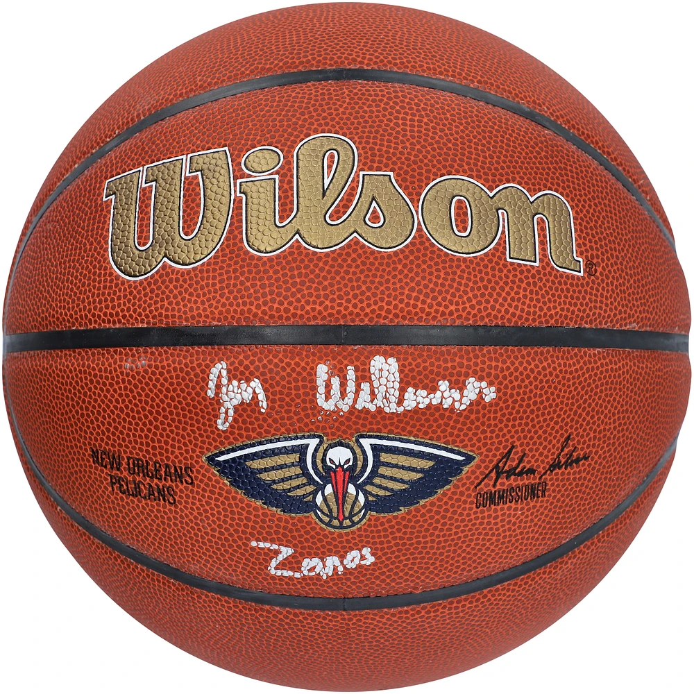 Zion Williamson New Orleans Pelicans Autographed Wilson Team Logo Basketball with "Zanos" Inscription
