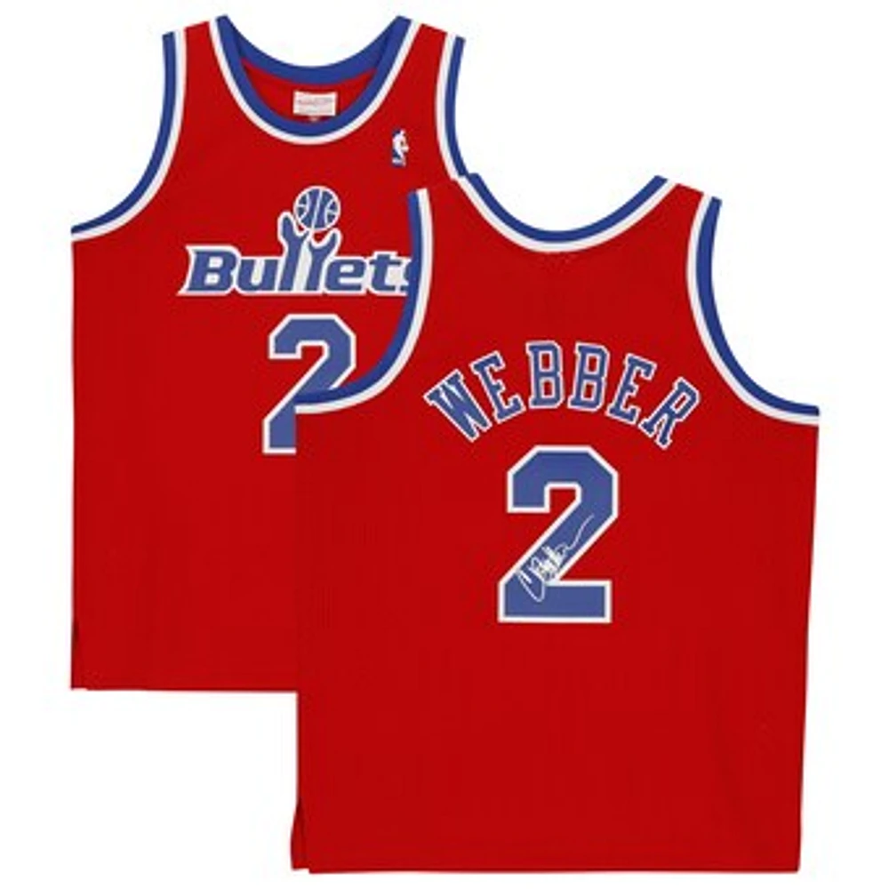 Chris Webber Red Washington Bullets Autographed 1994-95 Mitchell & Ness Hardwood Classics Replica Jersey