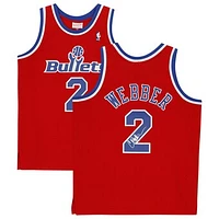 Chris Webber Red Washington Bullets Autographed 1994-95 Mitchell & Ness Hardwood Classics Replica Jersey