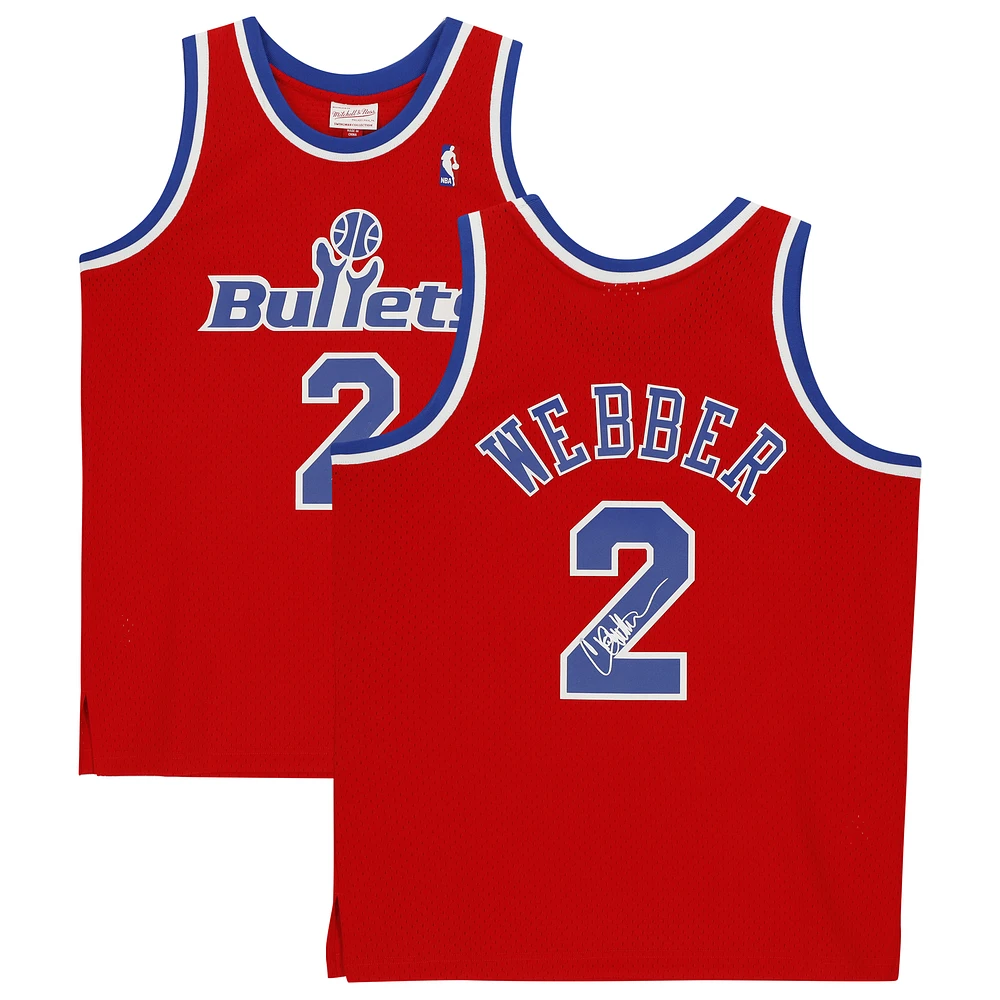 Chris Webber Red Washington Bullets Autographed 1994-95 Mitchell & Ness Hardwood Classics Replica Jersey