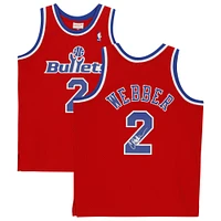 Chris Webber Red Washington Bullets Autographed 1994-95 Mitchell & Ness Hardwood Classics Replica Jersey