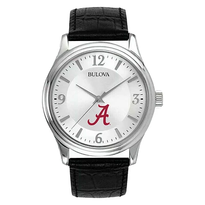 Men's Silver Alabama Crimson Tide Leather Watch