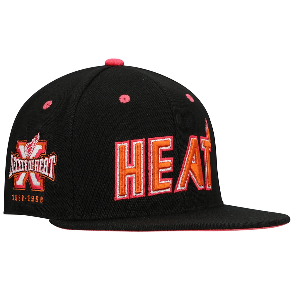 Men's Mitchell & Ness x Lids Black Miami Heat Decade of Heat 1988-98 Hardwood Classics Sunset Fitted Hat