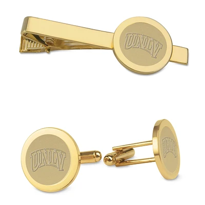 Men's Gold UNLV Rebels Cufflinks & Tie Bar Gift Set