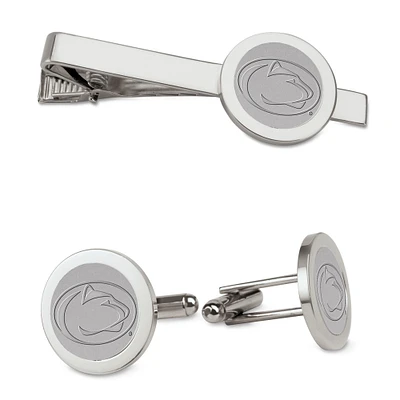 Men's Silver Penn State Nittany Lions Cufflinks & Tie Bar Gift Set