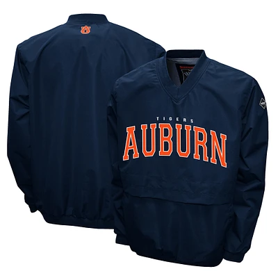 Men's Franchise Club Navy Auburn Tigers Members Windshell V-Neck Pullover Jacket