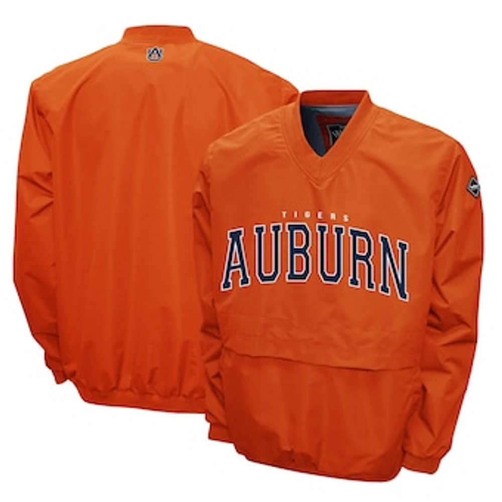 Men's Franchise Club Orange Auburn Tigers Members Windshell V-Neck Pullover Jacket