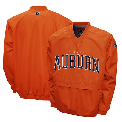 Men's Franchise Club Orange Auburn Tigers Members Windshell V-Neck Pullover Jacket