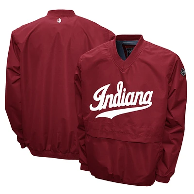 Men's Franchise Club Crimson Indiana Hoosiers Members Windshell V-Neck Pullover Jacket