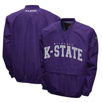 Men's Franchise Club Purple Kansas State Wildcats Members Windshell V-Neck Pullover Jacket