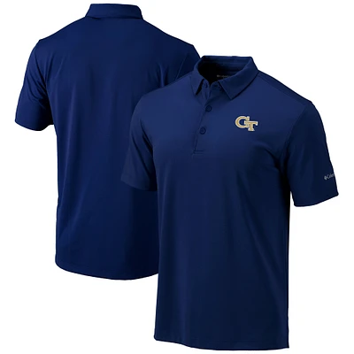 Men's Columbia Navy GA Tech Yellow Jackets Omni-Wick Drive Polo