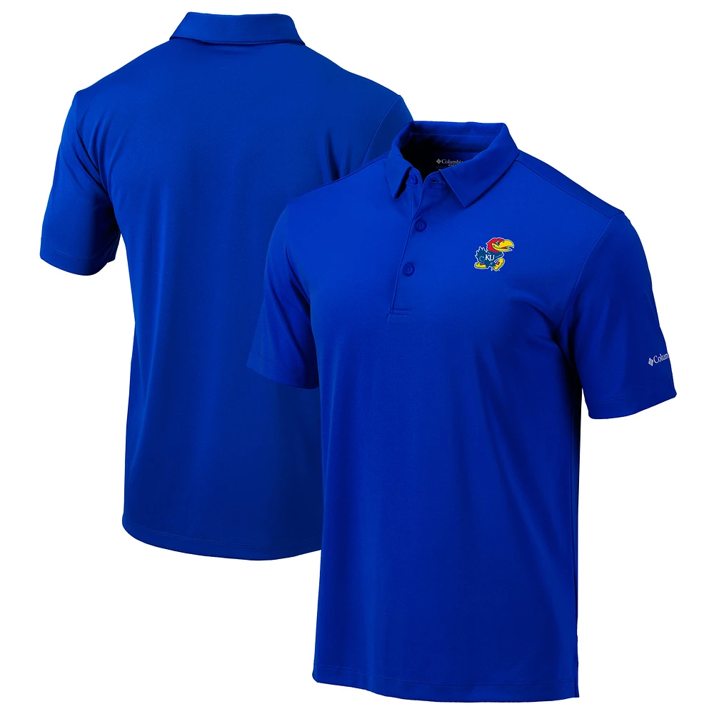 Men's Columbia Royal Kansas Jayhawks Omni-Wick Drive Polo