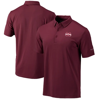 Men's Columbia Maroon Mississippi State Bulldogs Omni-Wick Drive Polo