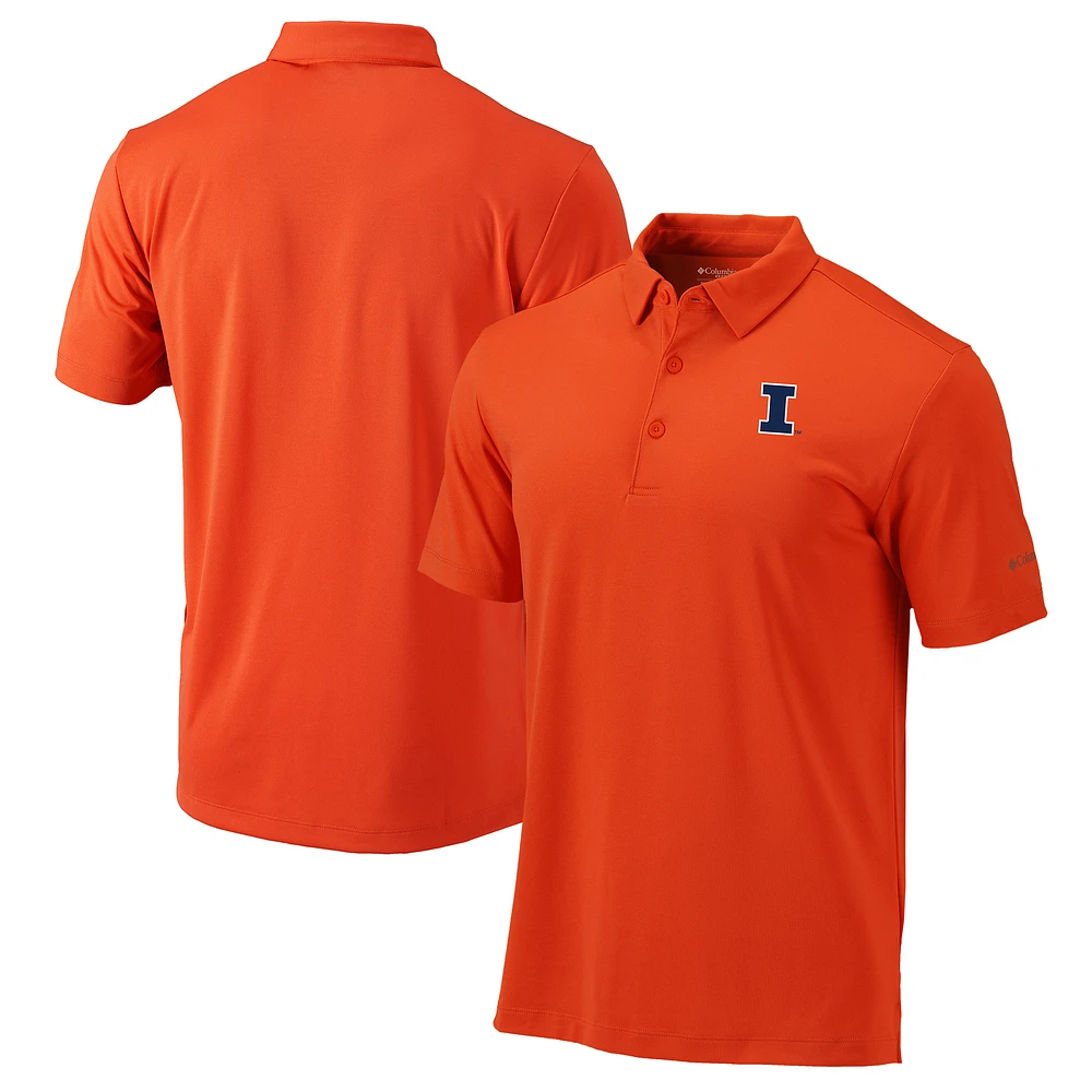 Men's Columbia Orange Illinois Fighting Illini Omni-Wick Drive Polo