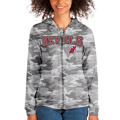 Women's Antigua Camo New Jersey Devils Team Absolute Full-Zip Hoodie
