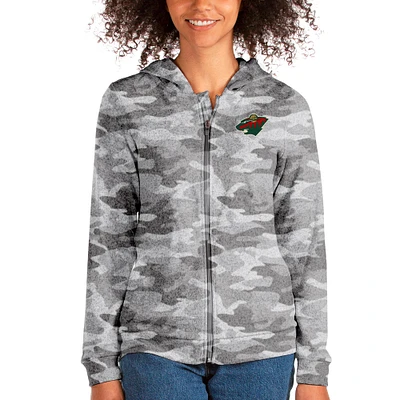 Men's Antigua Camo Minnesota Wild Absolute Full-Zip Hoodie