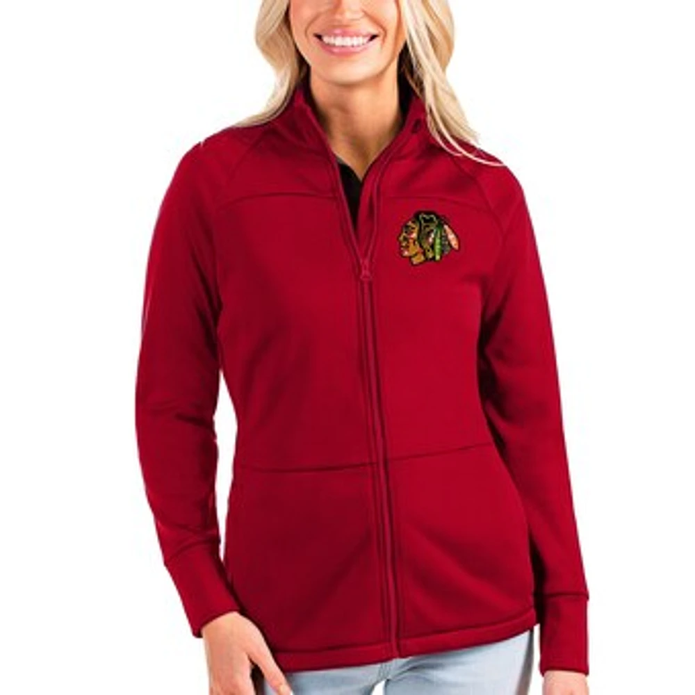 Women's Antigua Chicago Blackhawks Links Full-Zip Golf Jacket