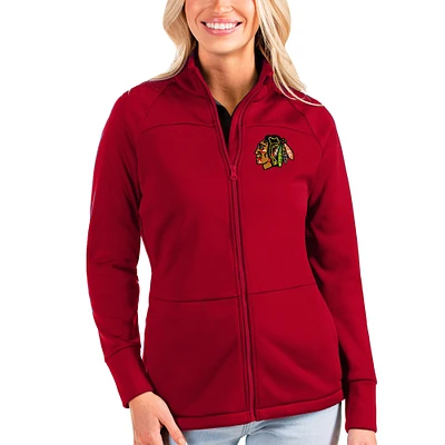 Women's Antigua Chicago Blackhawks Links Full-Zip Golf Jacket