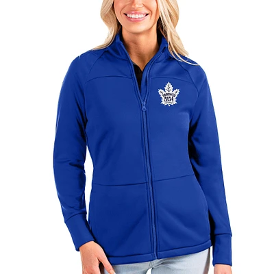Women's Antigua Blue Toronto Maple Leafs Links Full-Zip Golf Jacket