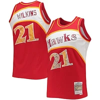 Men's Mitchell & Ness Dominique Wilkins Red Atlanta Hawks 1986/87 Hardwood Classics NBA 75th Anniversary Diamond Swingman Jersey