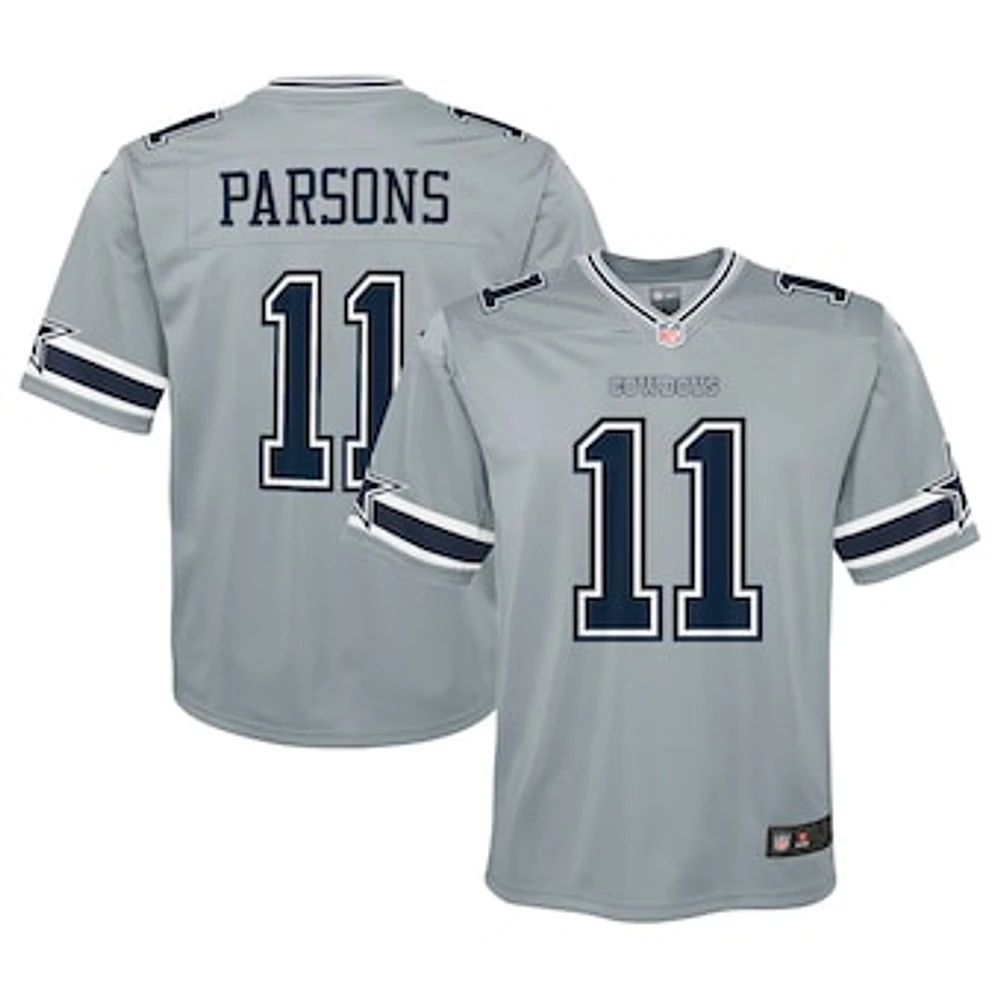 Youth Nike Micah Parsons Gray Dallas Cowboys Inverted Game Jersey