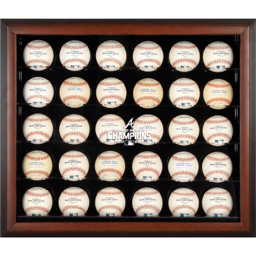 Atlanta Braves 2021 MLB World Series Champions Framed Logo 30-Baseball Display Case