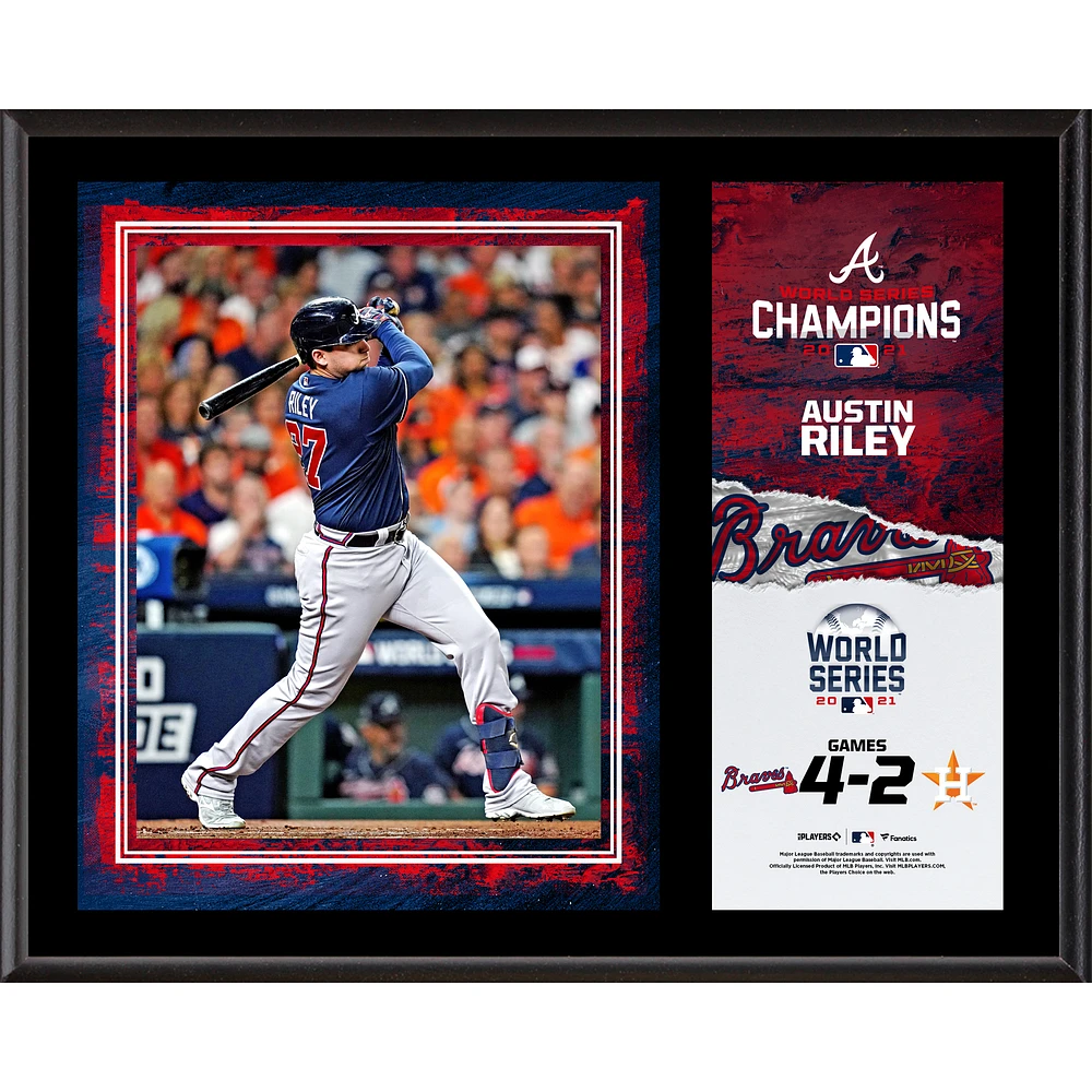 Austin Riley Atlanta Braves 12" x 15" 2021 MLB World Series Champions Sublimated Plaque