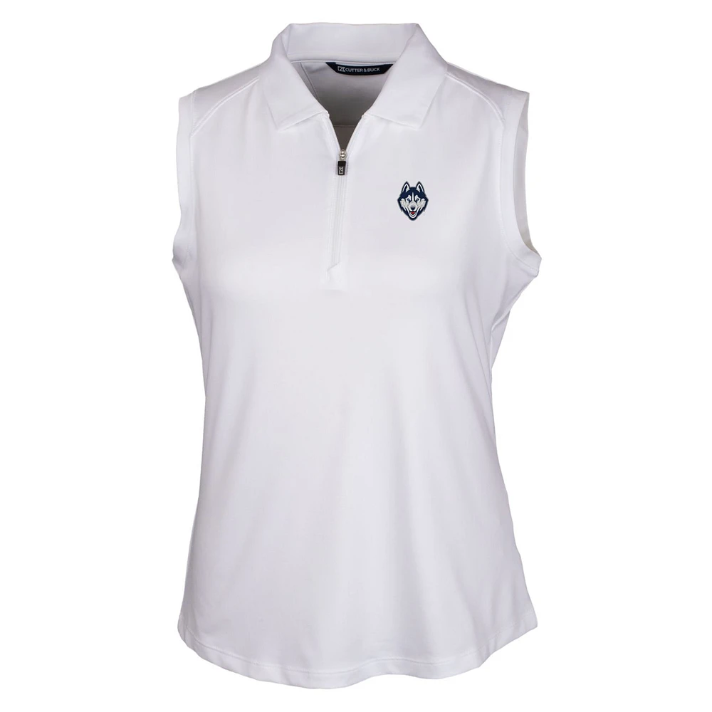 Women's Cutter & Buck White UConn Huskies Logo Forge Sleeveless Polo
