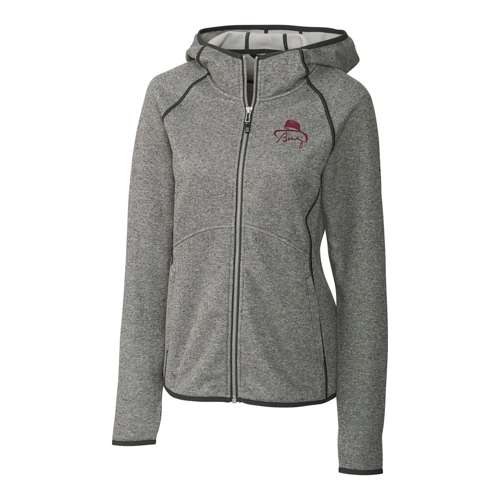 Women's Cutter & Buck Heathered Gray Florida State Seminoles Bobby Bowden Mainsail Full-Zip Hooded Jacket