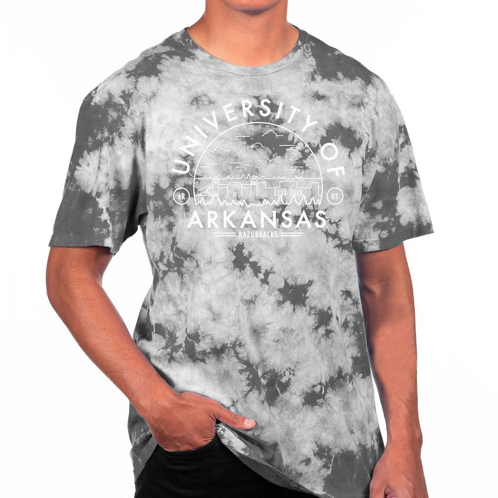 Men's Uscape Apparel Black Arkansas Razorbacks Crystal Tie-Dye T-Shirt
