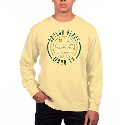 Men's Uscape Apparel Gold Baylor Bears Pigment Dyed Fleece Crew Neck Sweatshirt