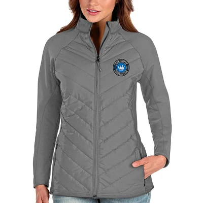 Women's Antigua Steel Charlotte FC Altitude Full-Zip Jacket