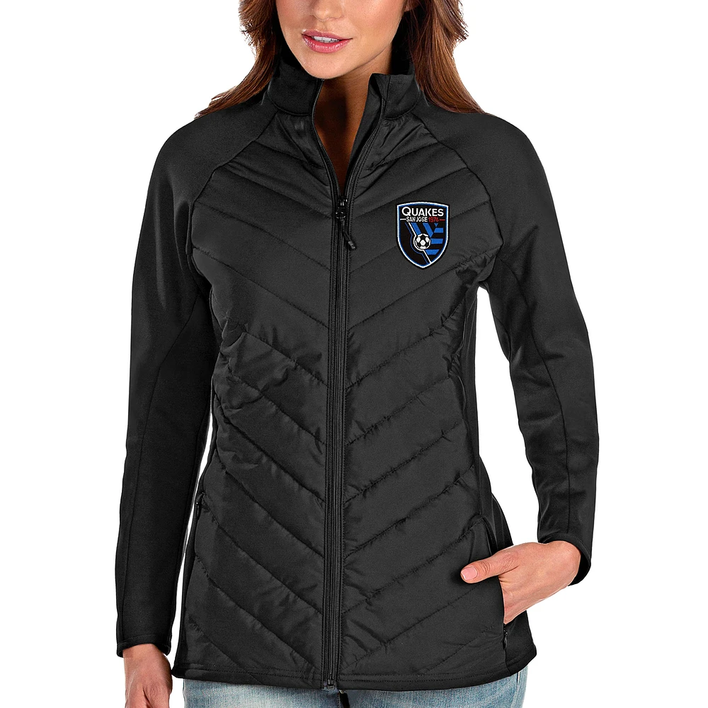 Women's Antigua Black San Jose Earthquakes Altitude Full-Zip Jacket