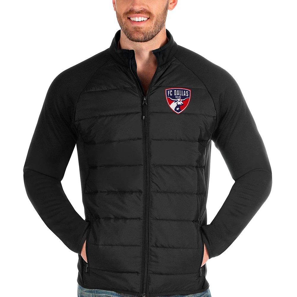 Men's Antigua Black FC Dallas Altitude Full-Zip Jacket