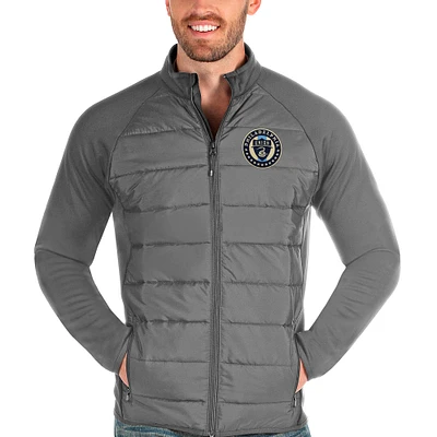Men's Antigua Steel Philadelphia Union Altitude Full-Zip Jacket