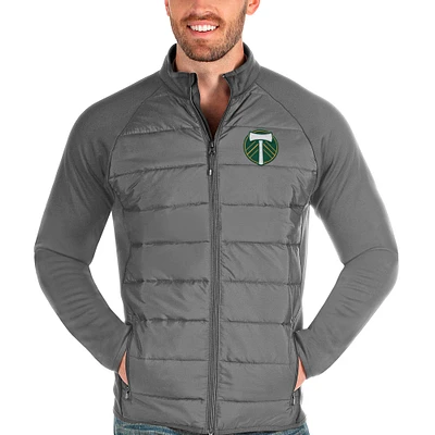 Men's Antigua Steel Portland Timbers Altitude Full-Zip Jacket