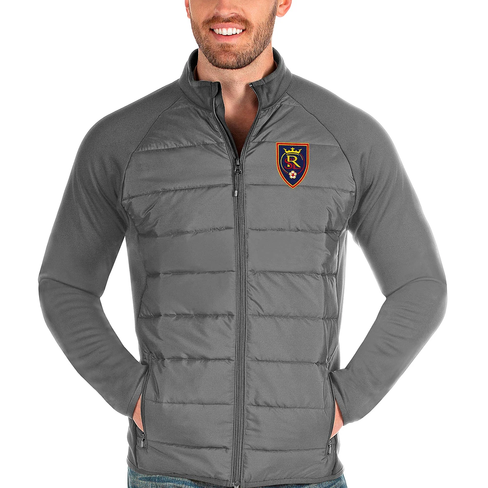 Men's Antigua Steel Real Salt Lake Altitude Full-Zip Jacket