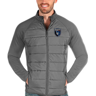 Men's Antigua Steel San Jose Earthquakes Altitude Full-Zip Jacket
