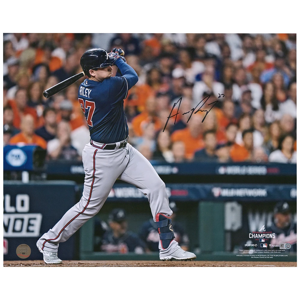 Austin Riley Atlanta Braves Autographed 16" x 20" 2021 World Series Champions Hitting Photograph