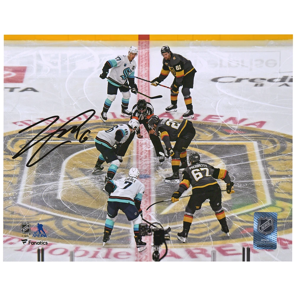 Jared McCann Seattle Kraken Autographed 8" x 10" First Franchise Face-Off Photograph