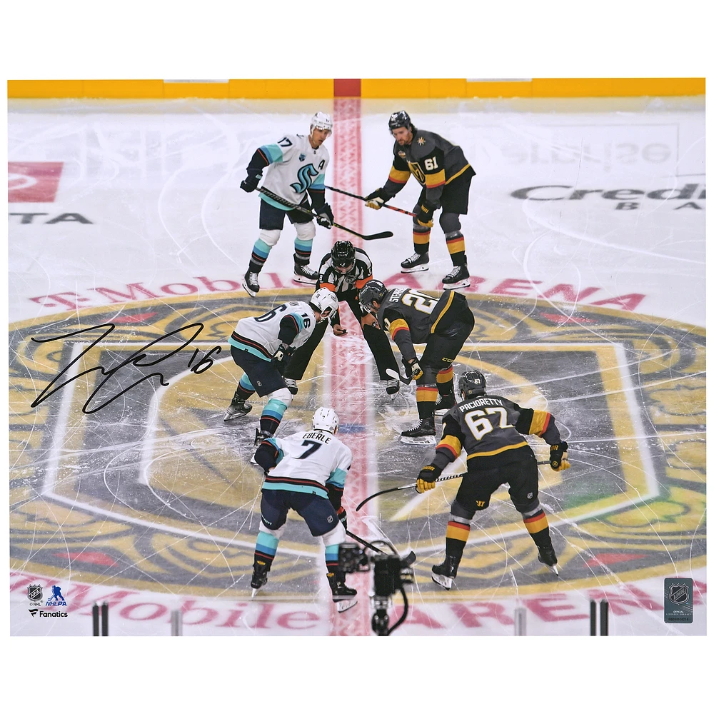 Jared McCann Seattle Kraken Autographed 16" x 20" First Franchise Face-Off Photograph